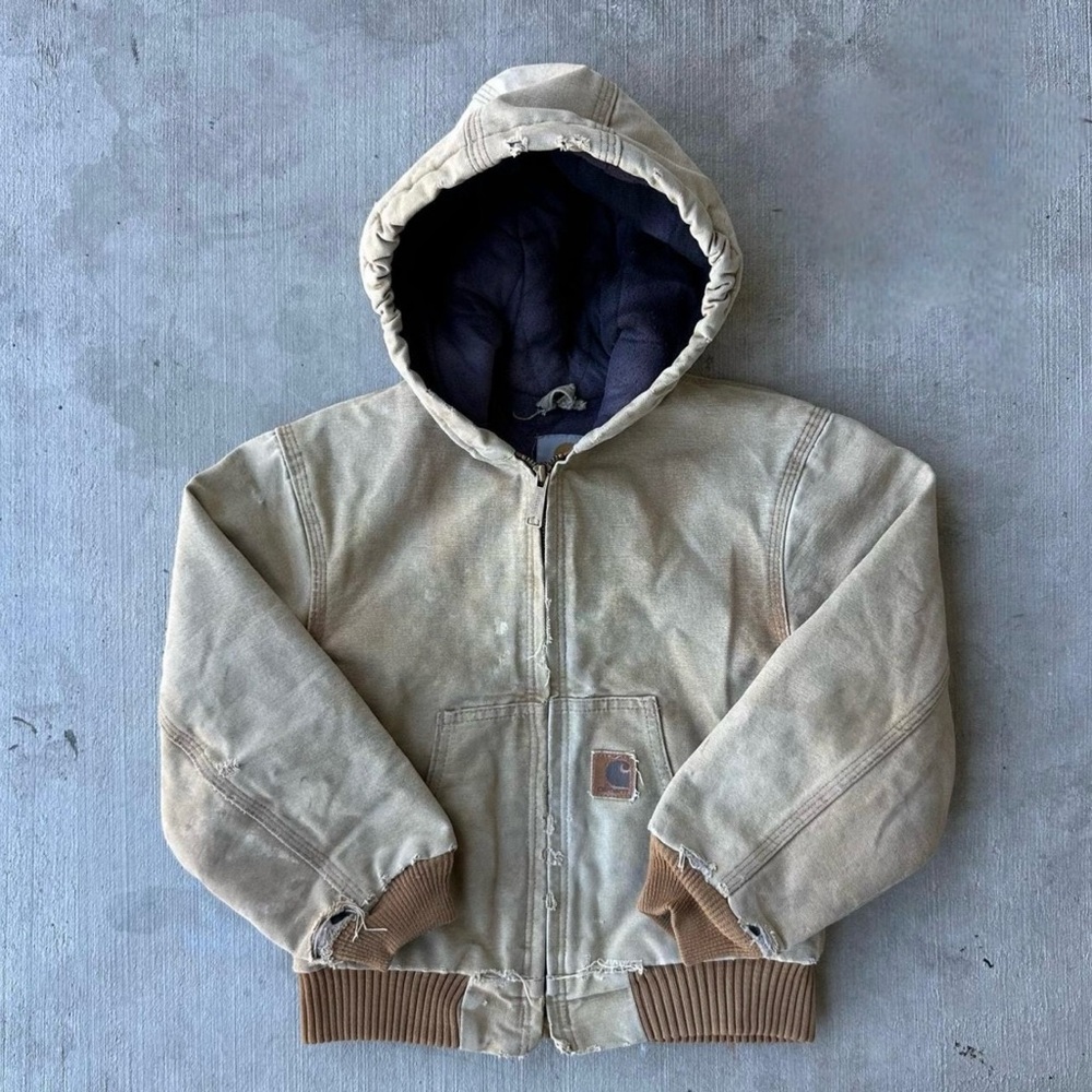 Carhartt Kids Beige Hooded Puffer Jacket